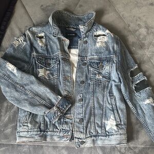 Miss Me Light Blue Distressed Denim Jacket